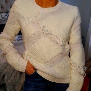 Fringe Diamond Stitch Pattern Sweater
